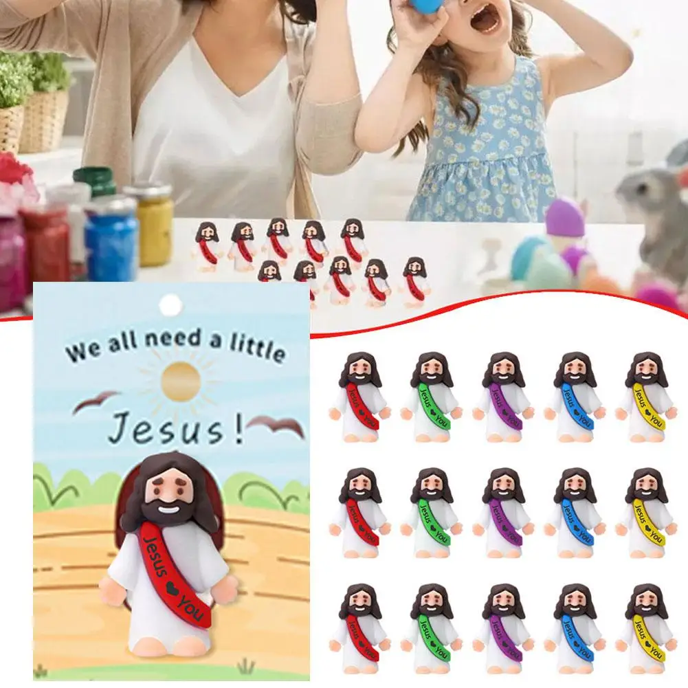 

20/30PCS Mini Little Jesus Figures Easter Jesus Loves Party Toys Easter Fillers You Jesus Religious Decors Gifts Egg School R7W8