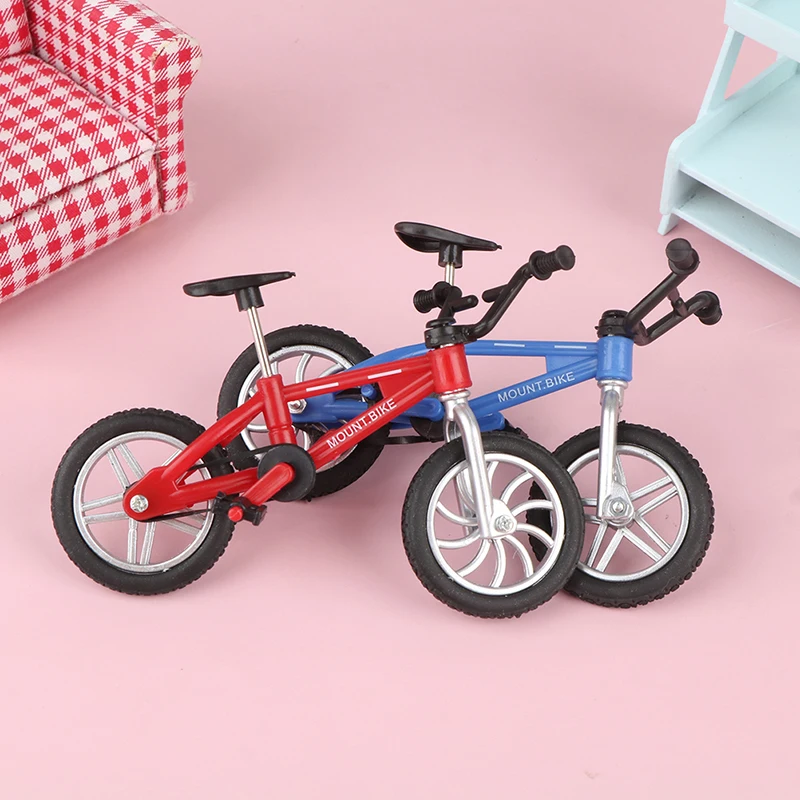 1 Stuk Poppenhuis Miniatuur Retro Vinger Fiets Assemblage Fiets Model Voor Pop Hosue Decor Kinderen Doen Alsof Spelen Speelgoed