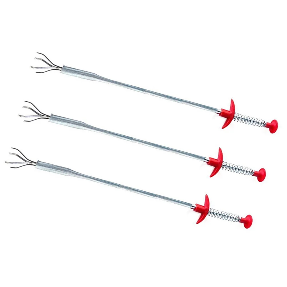 

3Pcs Drain Cleaning Extractor Spiral Design Iron Wire Pipe Cleaner for Bathroom Sink Sewer Hair Clog Removal Tool