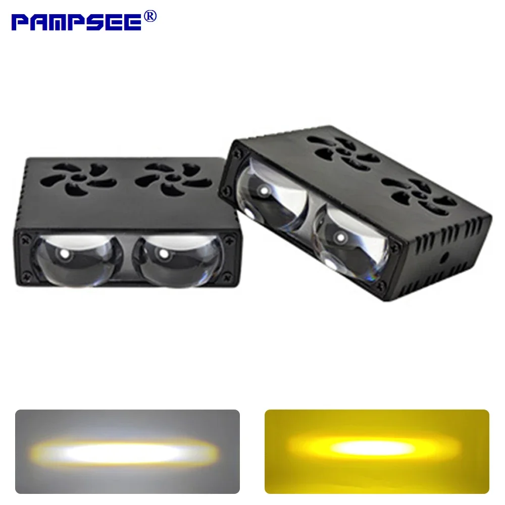 

2 шт. автомобильная решетка светодиодные фары передняя фара автомобиля 80 Вт мотоцикл ATV UTV линза проектора автомобильные противотуманные фары Offroad 12000LM с вентилятором 9-36 В