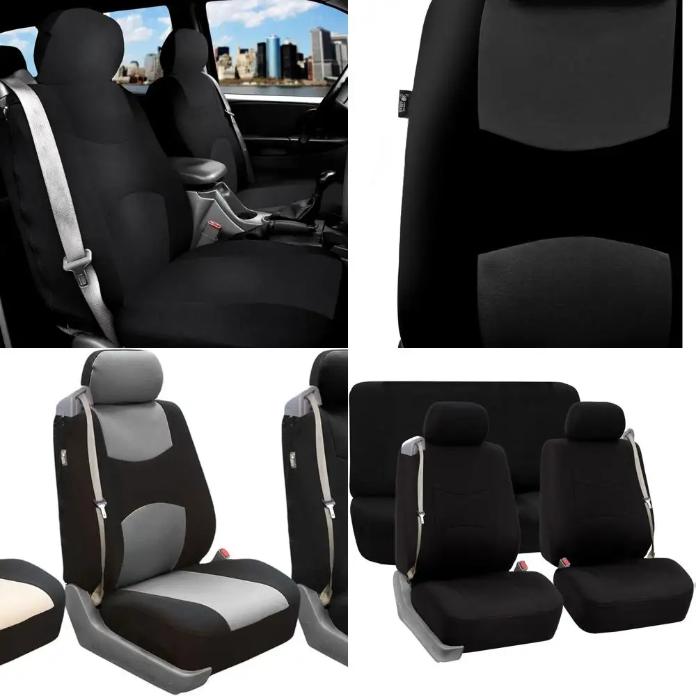 

Универсальные чехлы на автомобильные сиденья со встроенным ремнем безопасности, полный комплект — универсальный комплект для легковых автомобилей, грузовиков и внедорожников (черный) FB351115