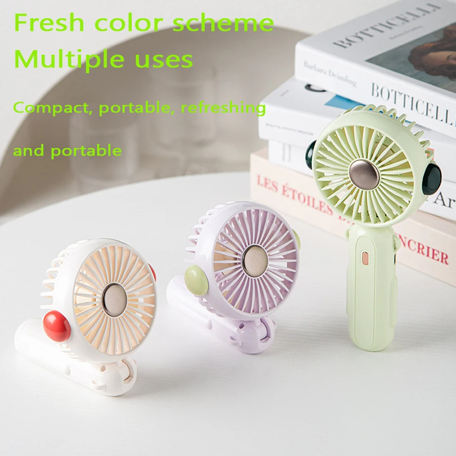MEET SUN 3 Speed Quiet Small Handheld Portable Electric Fan Stand Desk USB Rechargeable Sports Pocket Mini Fan