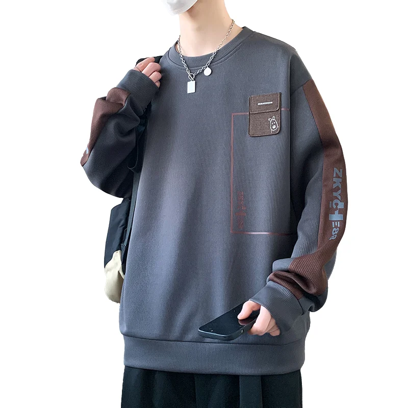 

Trendy Men's Hoodie Fashionable Round-Neck Loose Casual Sweatshirt for Spring and Autumn Comfortable Youthful and Dynamic Top