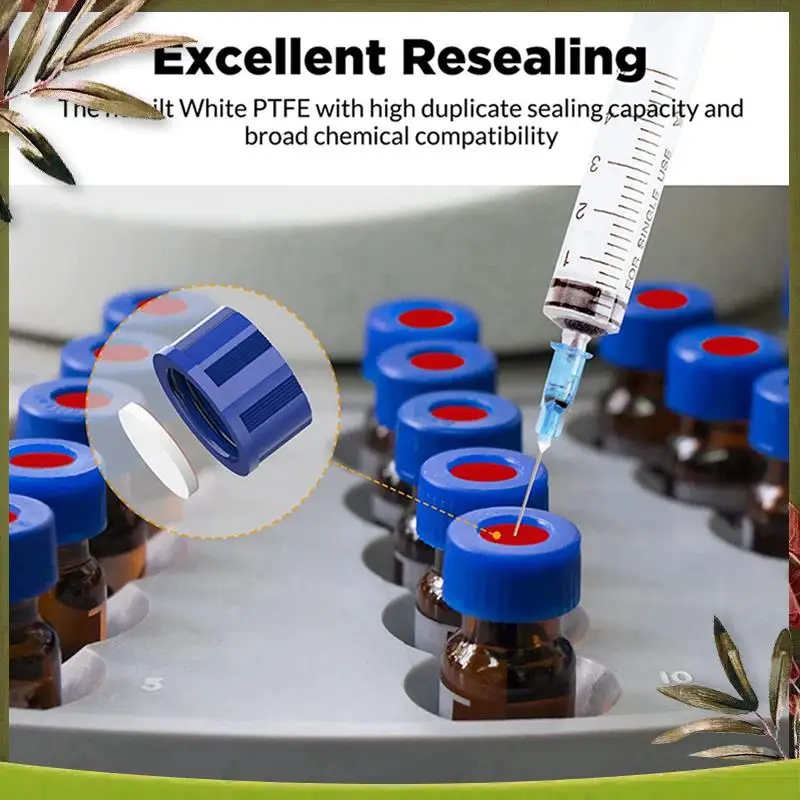 

New-300 Pack Autosampler Vials, 2Ml HPLC Vials, 9-425 Lab Amber Vials With Write-On Spot And Graduations,Screw Cap, Amber