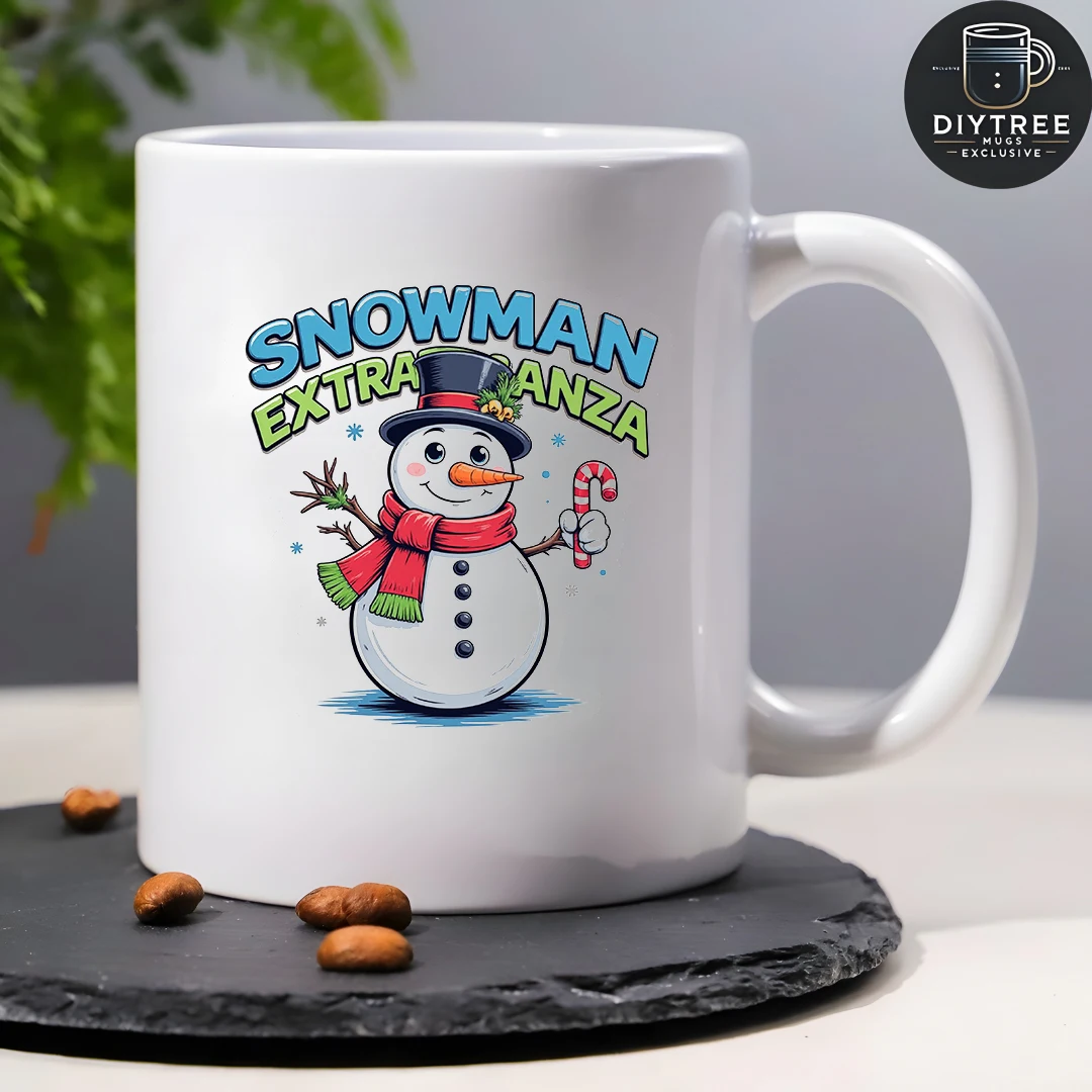 11온스 만화 눈사람 머그컵 크리스마스 선물 에디션 어린이용 컵 가정 및 사무실 필수품 트렌디한 크리스마스 장식 머그컵