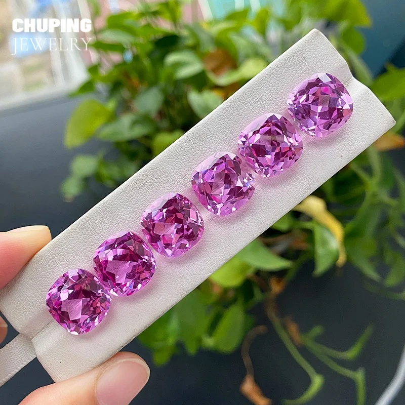 

ChuPing Jewelry Lab Pink Sapphire Cushion Cut Synthetic Sapphire Loose Gemstone Can Provide AGL Certificate For Jewelry Making