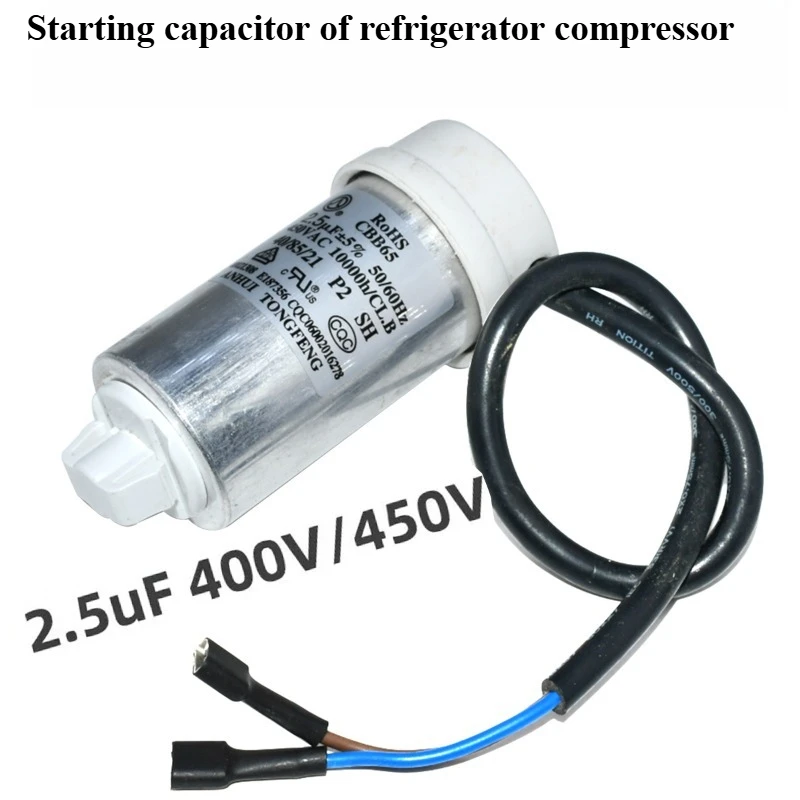 Refrigerator Freezer Compressor Start-up Operation Capacitor 2.5uf 3 3.5 4 5UF Motor Capacitor Strip Line