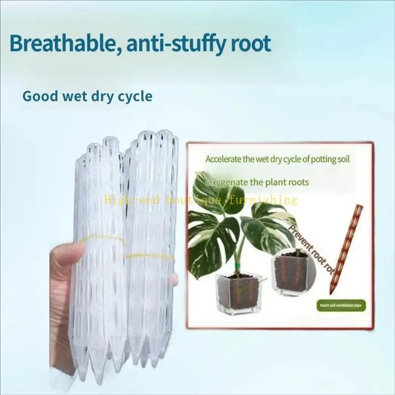 L9NB Pointed Plant Care Tube for Potted Plant Use, Plastic 21.2 x 1.6 Aeration Insert for Home Gardening and Container Soil