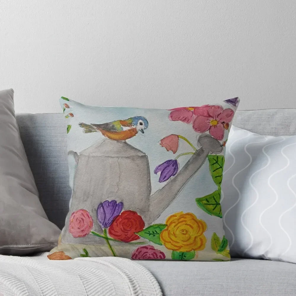 

Bird helping in the garden Throw Pillow Cushions Decorative Cushion Cover luxury sofa pillows Pillow Covers Decorative pillow