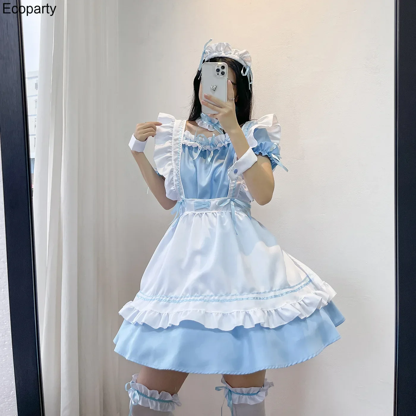 Costumes de serveuse japonais pour femmes, robe Lolita, tenue de spectacle sur scène cancers, noir et rose, jolie robe de cosplay de café, 5XL