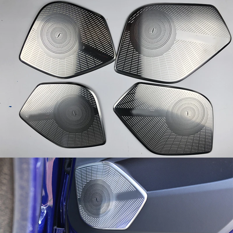 Stainless steel door handle cover Fit for AUDI NEW Q5 2018 2019 matte silver chrome molding trim 4pcs Black titanium horn cover