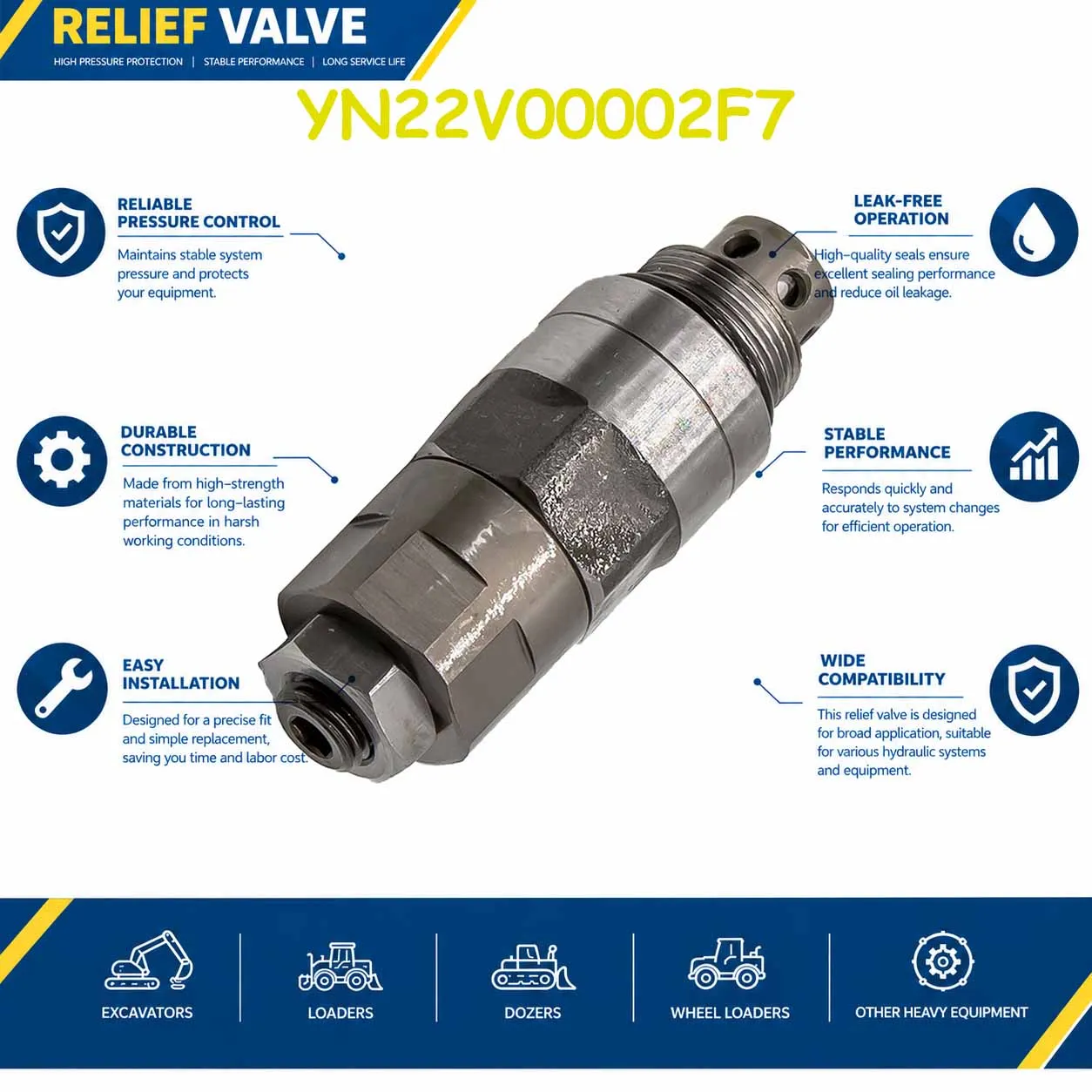 Relief Valve YN22V00002F5 For Lonking 6225