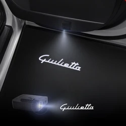 1/2PCS For Alfa Romeo Giulietta Giulia 159 147 156 Mito Sportiva Car Door Welcome Lights Laser Projector Logo Wireless Sensing