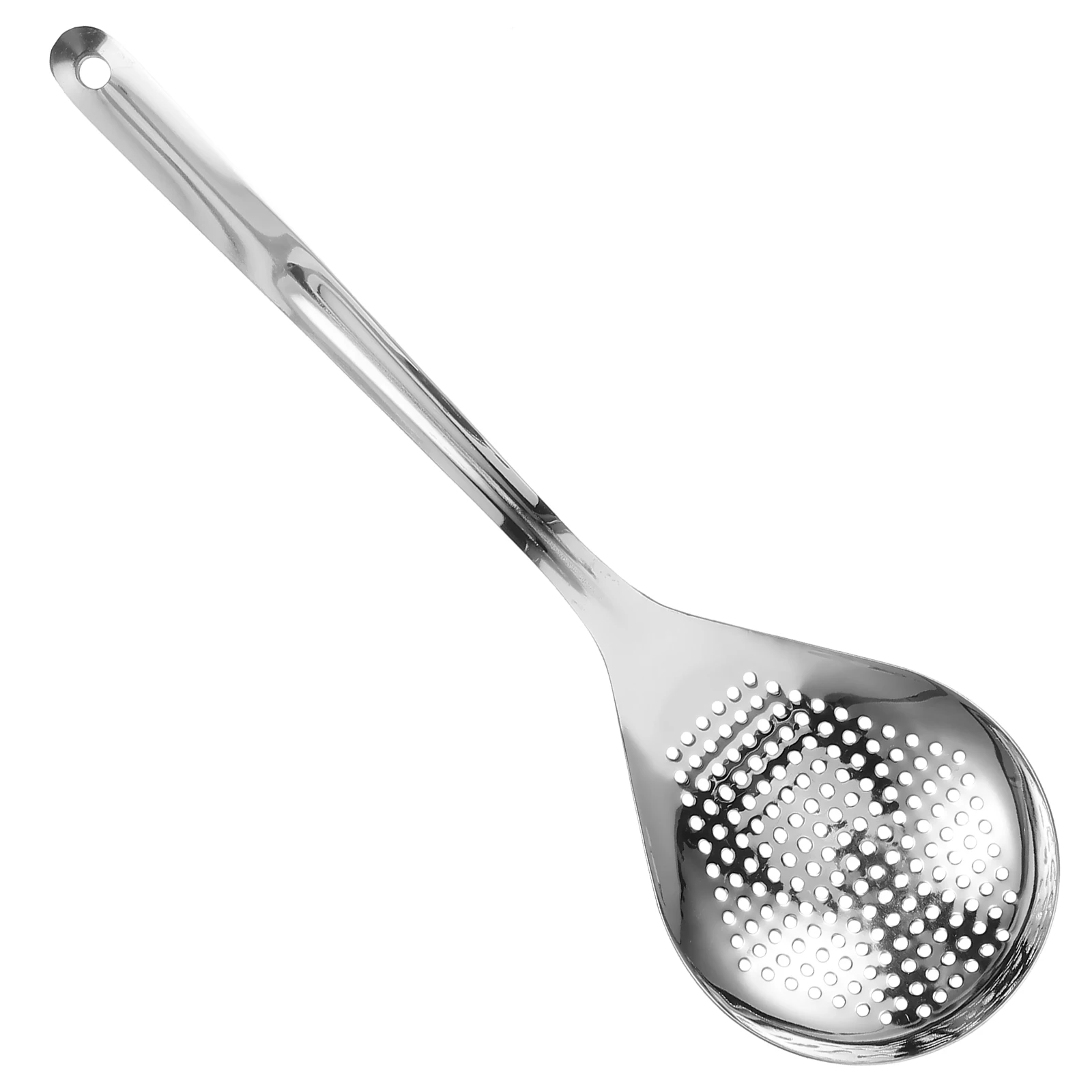 Cuchara coladora de acero inoxidable, cucharón de filtro, cuchara de pimienta Sichuan, herramienta de cocina práctica, ligera, fácil de almacenar