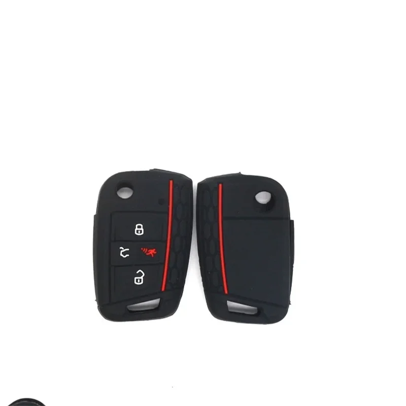 For Volkswagen VW Golf 7 Polo MK7 2018 Atlas Tiguan Magotan Skoda A7 Fob Remote Silicon Case Cover 4 Button Smart Key Holder