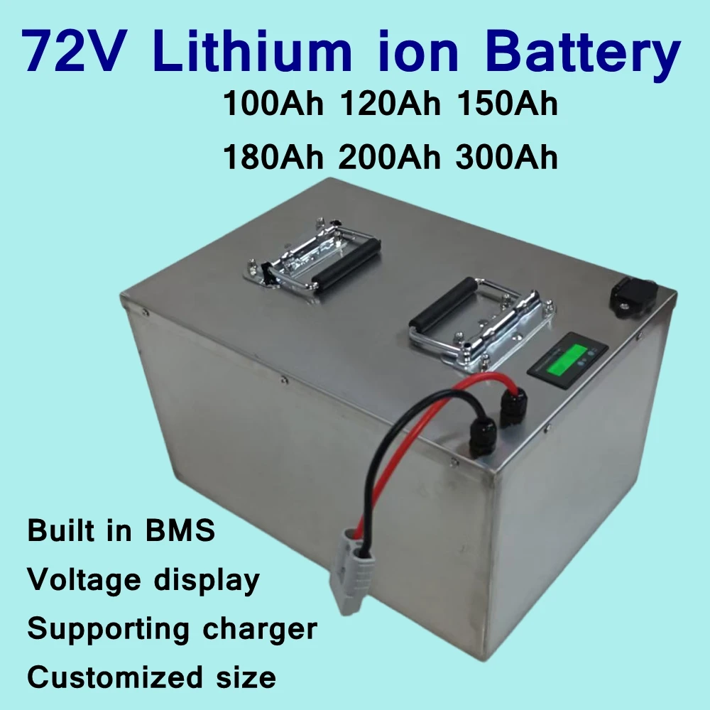 

lithium ion battery 72V 100Ah 120Ah 150Ah 180Ah 200Ah 300Ah for 7000w scooter inverter go cart motorcycle Solar energy storage