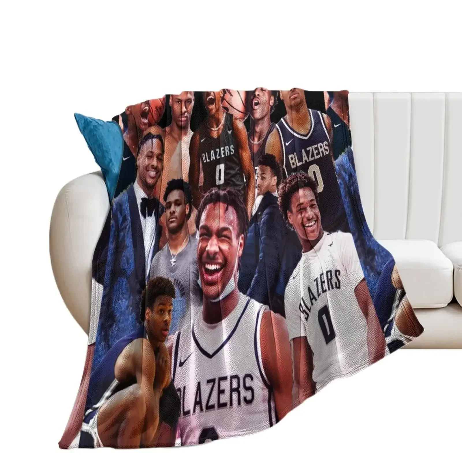 

Bronny James collage poster design 2022 Throw Blanket Weighted for sofa Polar Blankets