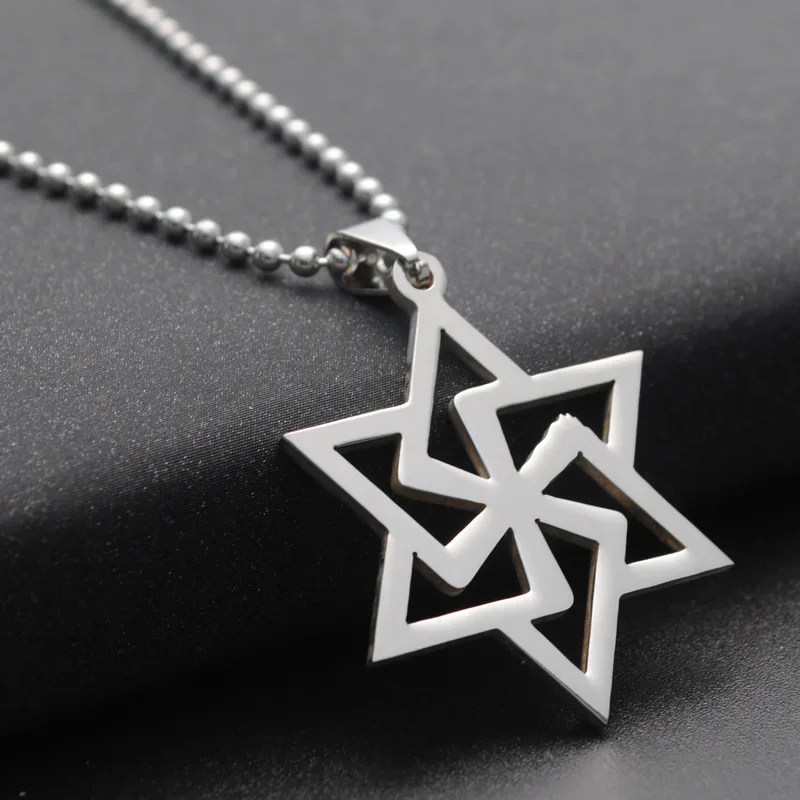 Mirror-Polished Six-Pointed Star Chain for Modern Alchemy Hypoallergenic Stainless Steel Hexagram Pendant Necklace