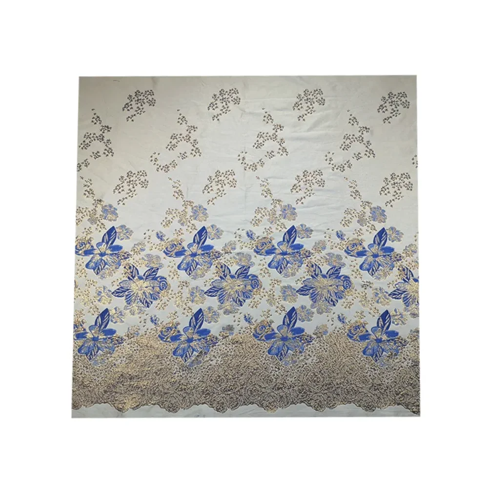 

Gold Silk Brocade Jacquard Fabric Spring Autumn Dress Windbreaker Clothing Cloth Fashion Design Sew Wholesale Material by Meter