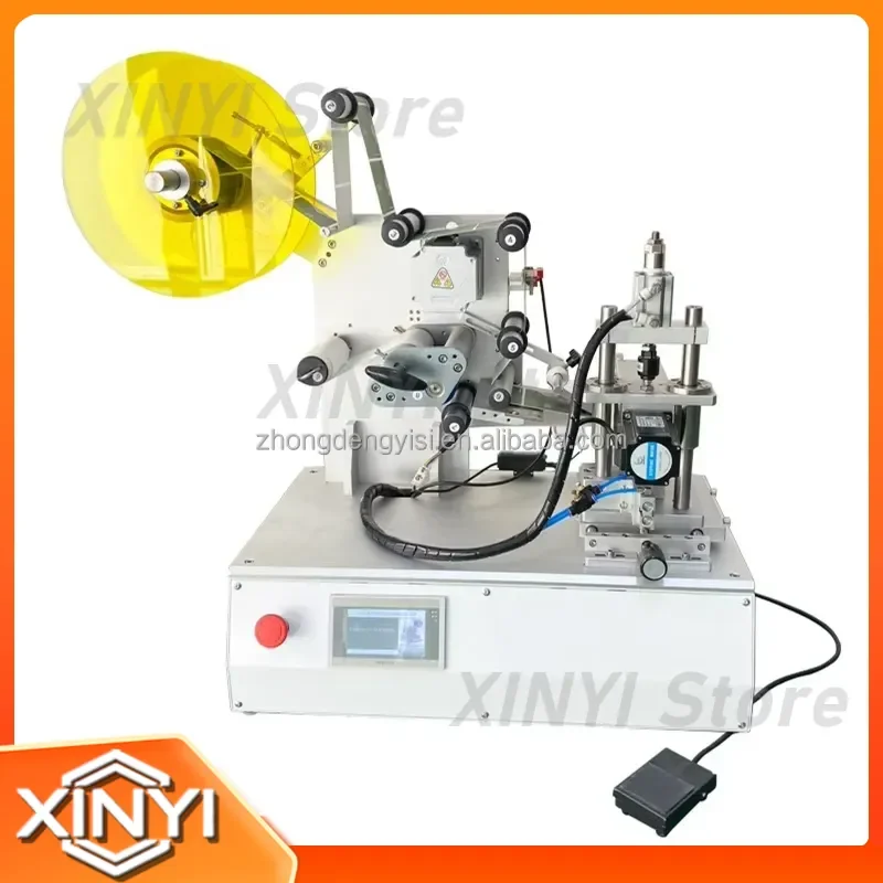 Semi Automatic Manual Desktop Small Glass Bottle Inkjet Coder Combine Food Label Labeling Machine