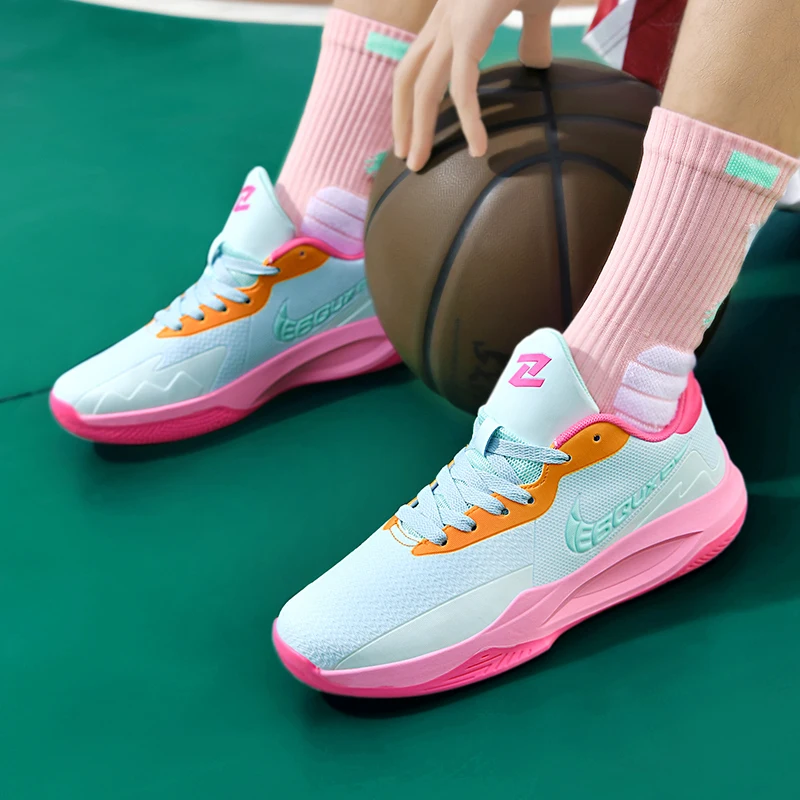 Basketball Shoes Male Rebound Professional Combat Students Anti-slip Shock Sports Shoes Zapatos Mujer Female 2024 Autumn New