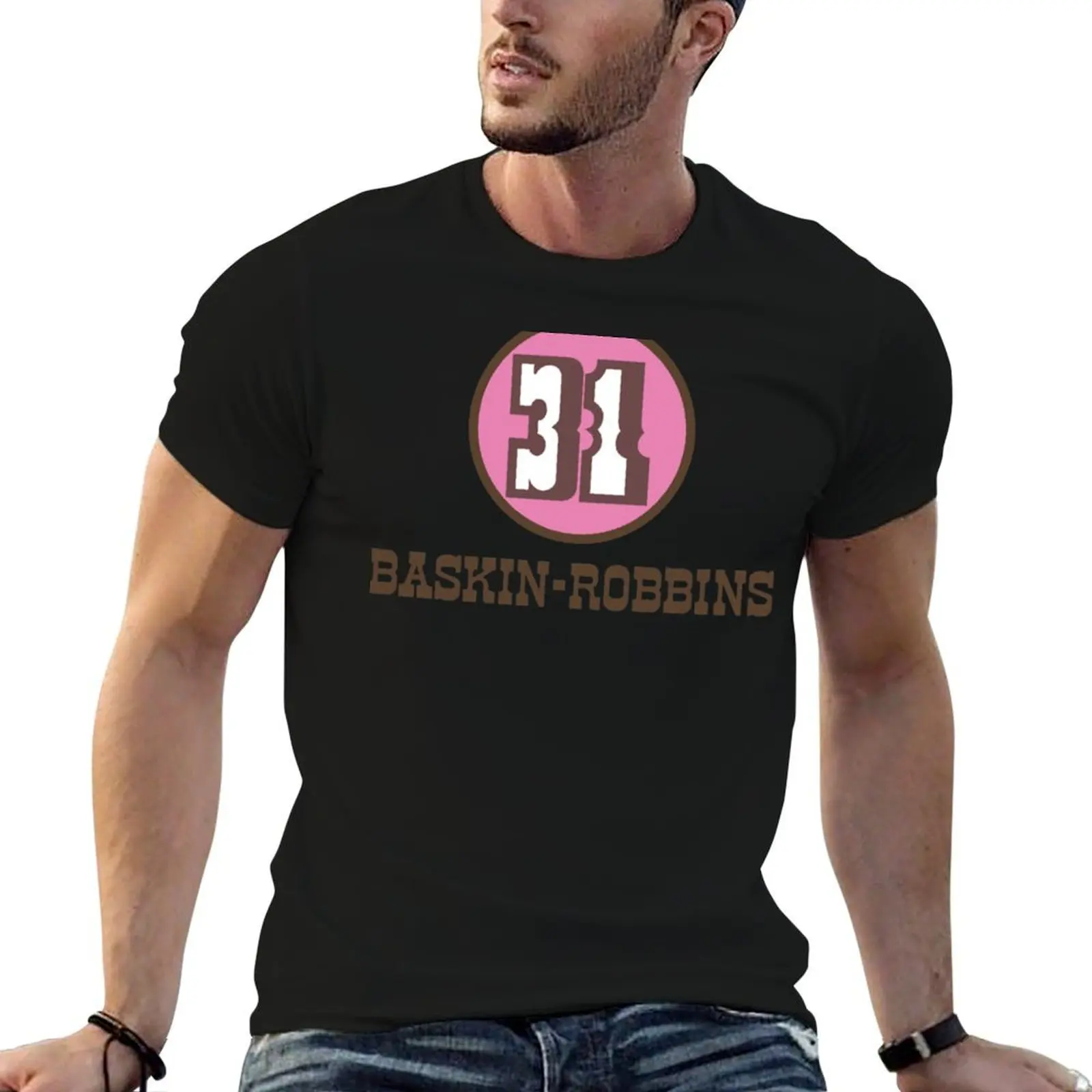 

60s-70s Vintage Defunct Baskin-Robbins Ice Cream Logo T-Shirt t shirts designer t shirts for man cotton funny T-Shirt