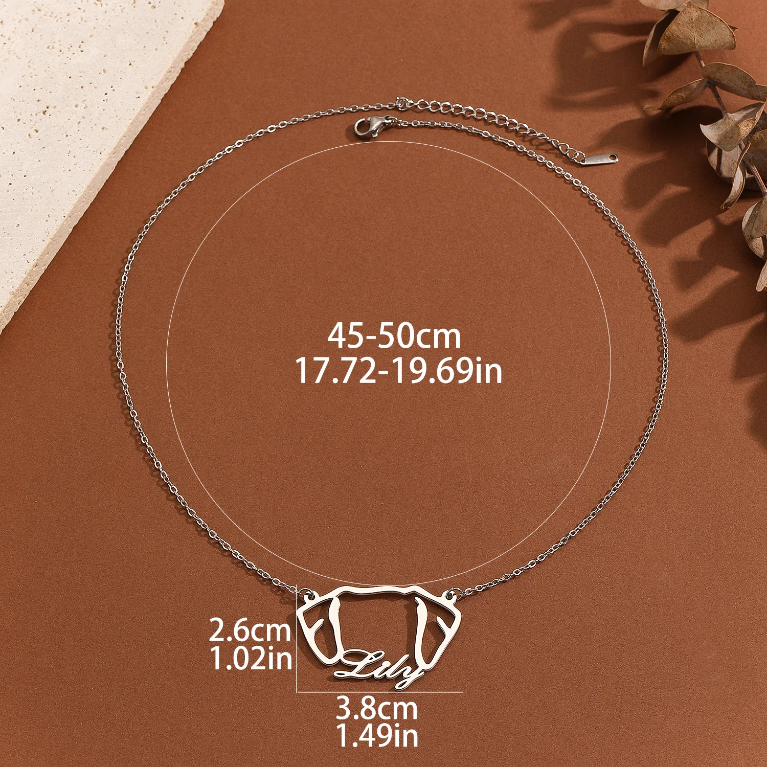 QIMING Great Dane Custom Dog Ear Name Pendant Necklace For Women Men Stainless Steel Jewelry Pet Memorial Gift Animal Necklace