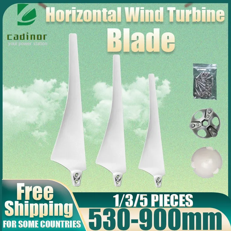 

550/600/650/750/850/900mm Black/White Wind Turbine Generator Blades High Strength Nylon Fiber Windmill Accessories DIY