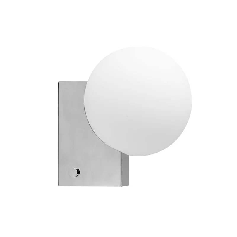 Imagem -05 - Minimalista Pequeno Arandela Preto Cromo Branco Metal Luzes de Parede Vidro Branco g9 Lâmpada para Cabeceira do Corredor Sala Estar