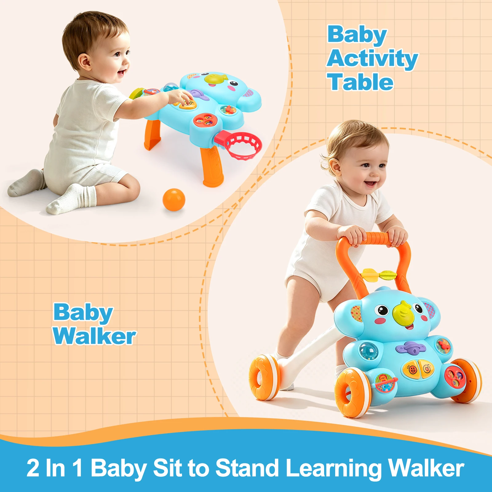 Baby Cartoon Activity Table&Pu - Baby Walker Activity ulasan dan harga