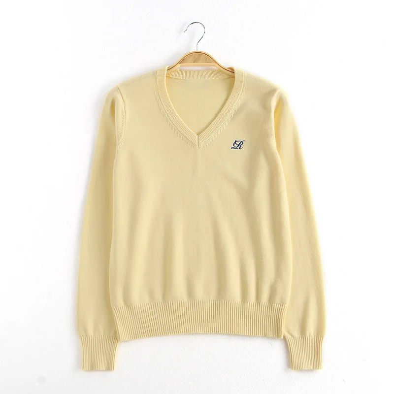 Mode Original JK Pullover Set V-Ausschnitt Pullover Schuluniformen Klassenuniformen bestickte langärmelige Strickwaren Herbst und Winter