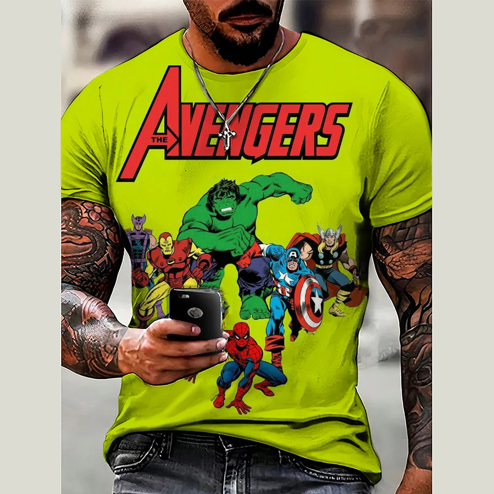 Disney Marvel T-Shirt Men Summer The Incredible Hulk Tops Male Casual Stylish Short Sleeve Clothing Fashion Trendy Streetwear