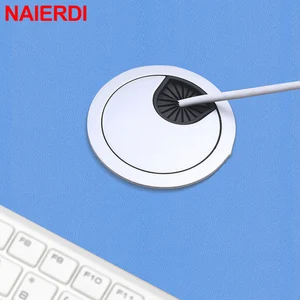 Naierdi 50/53/60/80 mm Cubierta de orificio de cable Cubierta de alambre de alambre de mesa redonda de aleación Puerto de salida Descripción de la computadora Player de la línea de la línea 10 Mejor cubierta de orificio de la mesa de ventas 70 mm - №5
