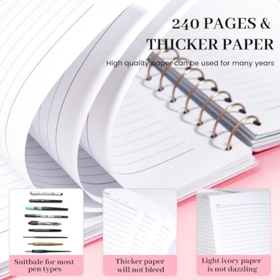 Spiral Notebooks for School Work with Removable Dividers Tabs 8.5 x 11 5 Subject Notebook College Ruled Large Lined Journaling