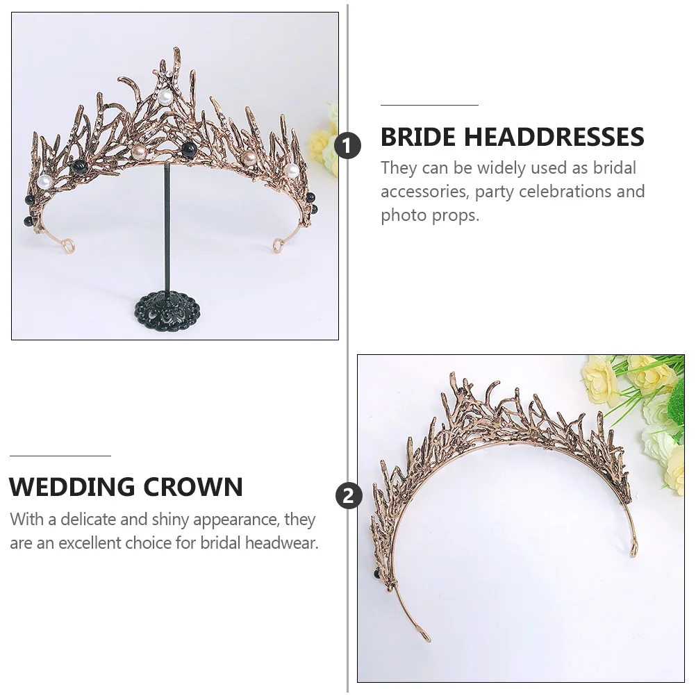 1 قطعة غطاء رأس أنيق على شكل تاج العروس لحفلات الزفاف عصابة رأس متينة ملونة خفيفة الوزن إكسسوار تاج العروس غطاء رأس الزفاف