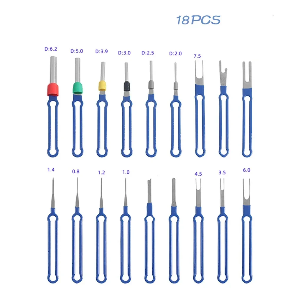 터미널 제거 도구 키트, 디피닝 도구, 전기 커넥터 핀 제거, 쉽게 변형 되지 않음, 모든 터미널에 적합, 18 개