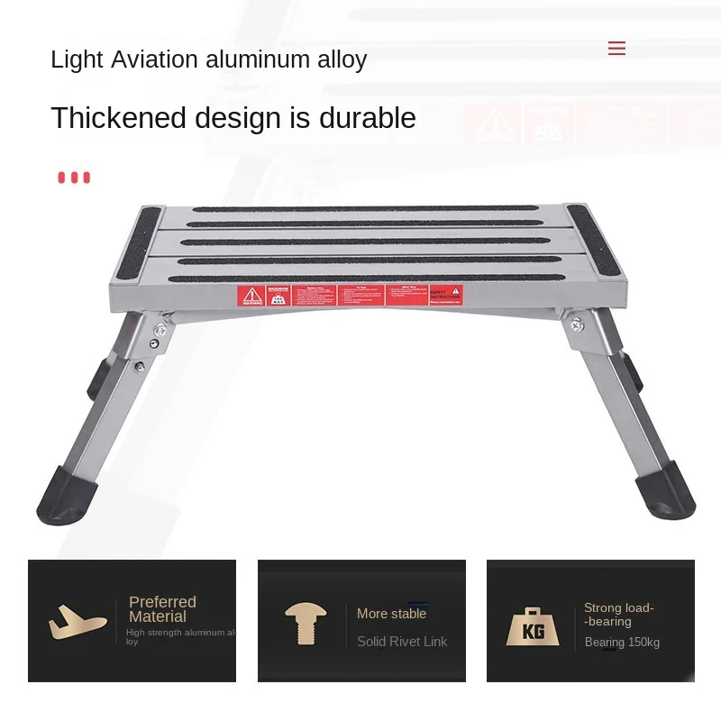 RV Bed Car Accessories, Anti Slip Ladder Stool for Boarding, Foot Pedal Extendable and Foldable Pedal  Car Washing Stool