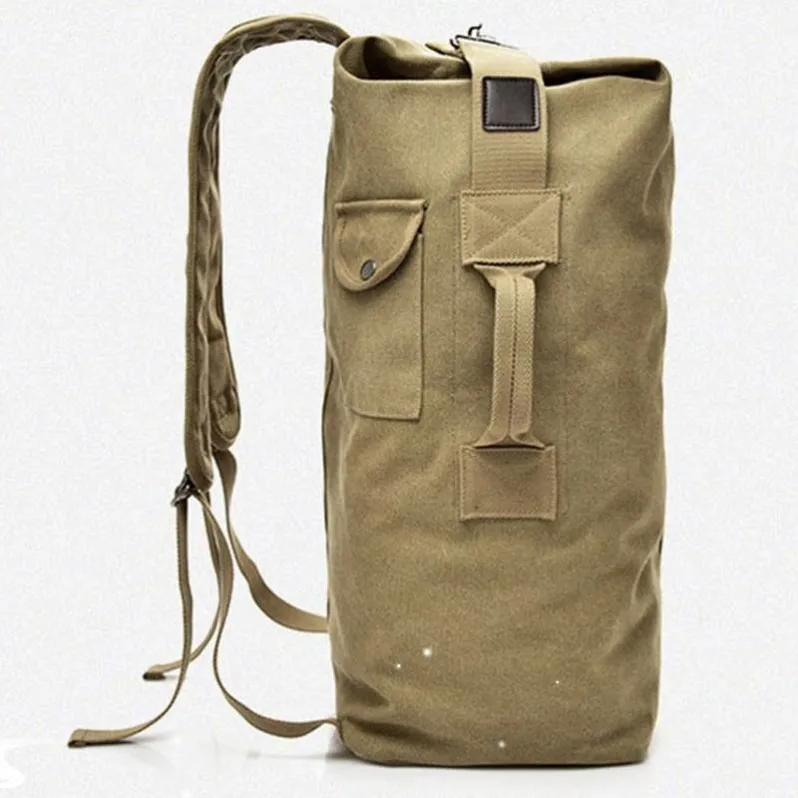 

Men's Outdoor Cam Bapa Ultra-light Canvas Double-oulder Travel Bag Large Capaci Multi-functional Military een