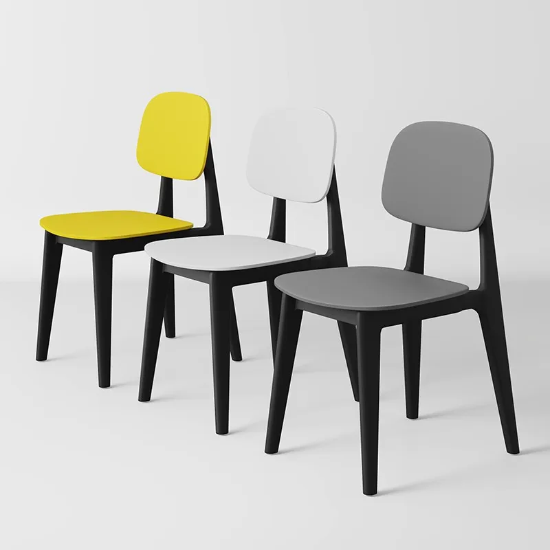 

Скандинавский пластиковый стул с креативной спинкой в стиле макарон, легкий роскошный обеденный стул для дома, современный простой стул для отдыха для ресторана, штабелируемый