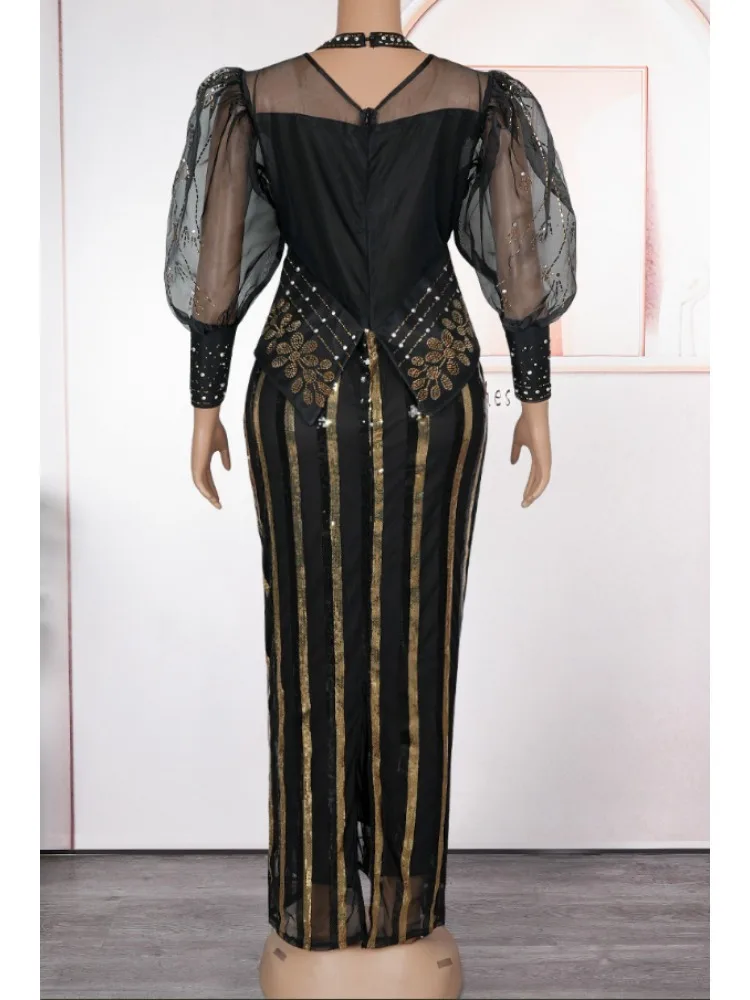 فساتين أفريقية للنساء 2025 حجم كبير ترتر مساء حفل زفاف فستان طويل Dashiki أنقرة ملابس رداء أفريقيا الملابس