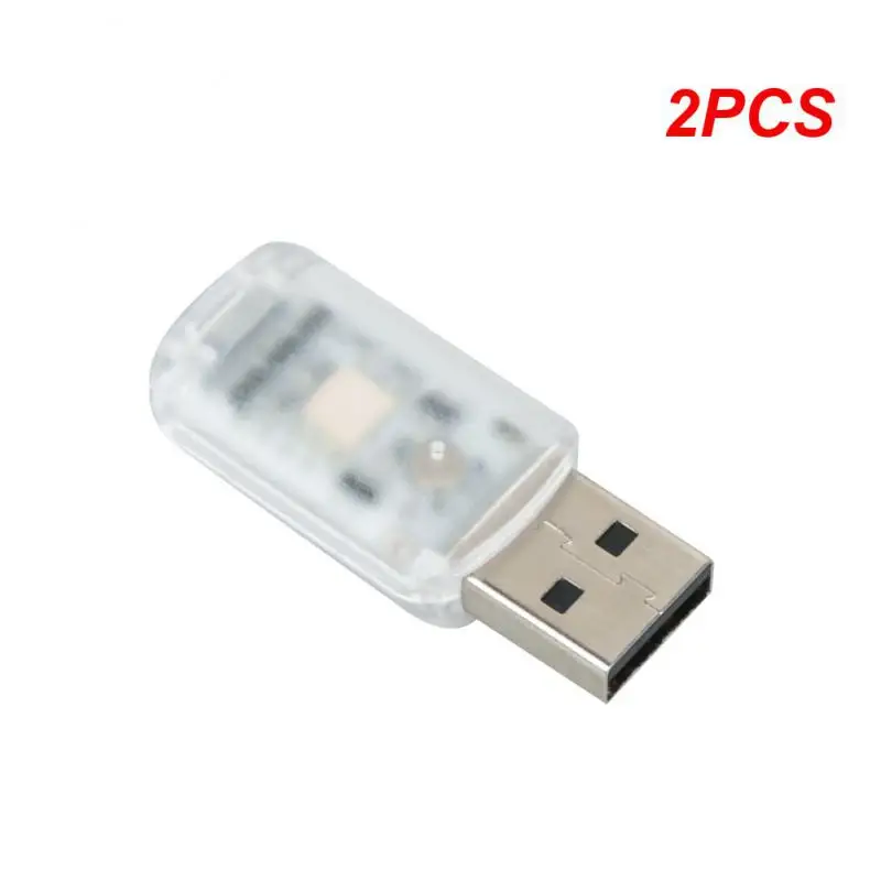 

2PCS Mini USB LED Car Light Auto Interior Atmosphere Light Lighting PC Mobile Power Charging Colorful Decorative Lamp Car