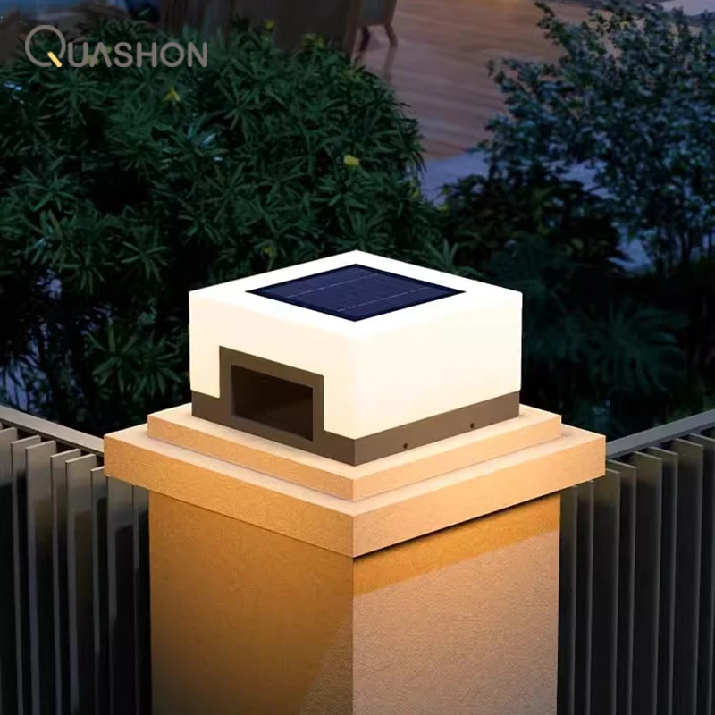 

Solar Garden Light Fence Wall Pillar Lamp Column Head Light Outdoor Lawn Lamp Waterproof Villa Door Yard Gate Post Lighting