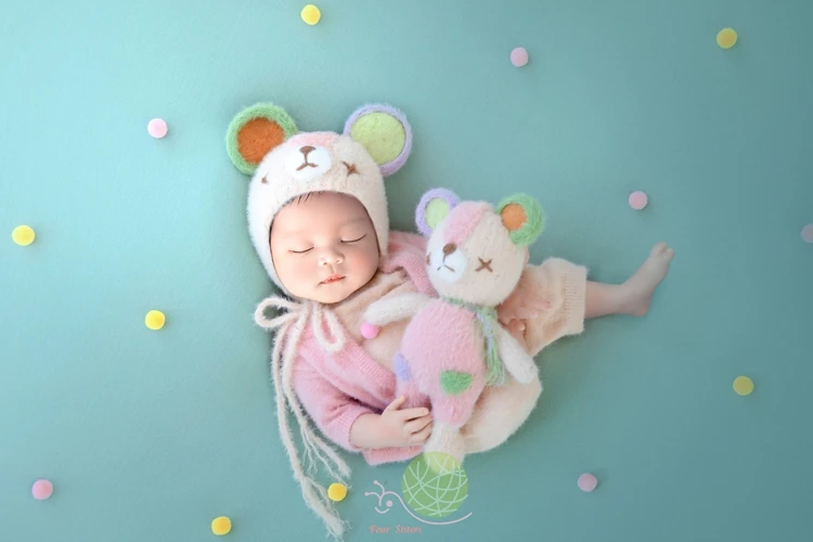 

Baby photography props newborn baby photography clothes newborn baby styling teddy bear set studio theme roupa bebe