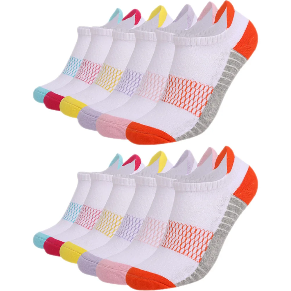 

6Pairs Cushioned Anti-Slip Running Socks Thickened Bottom Breathable Cotton Ankle Socks Short Athletic for Men Women