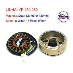 LINHAI Buyang MAJESTY YP250 250 260 300 ATV QUAD FLYWHEEL ROTOR ASSY MAGNETO COIL COVER 104MM 95MM