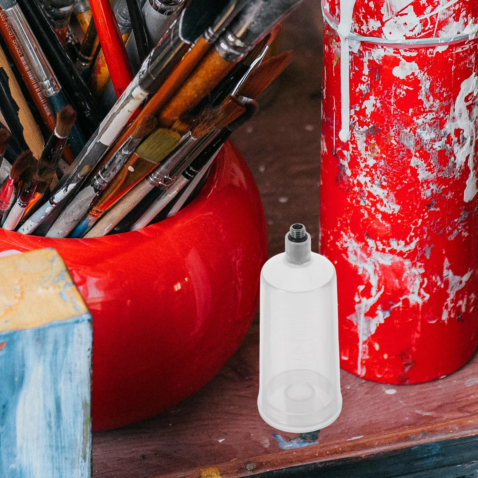 Botol Airbrush Pigmen Botol Lukisan Dapat Dilepas Injeksi Logam