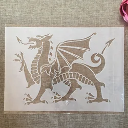 A4 29cm Welsh Dragon DIY Layering Stencils Wall Painting Scrapbook Coloring Embossing Album Decorative Template