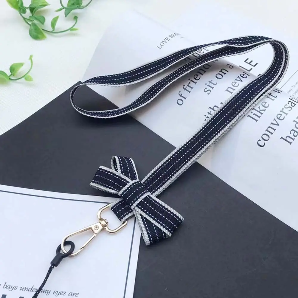 Aksesori telepon kartu ID tempat Lanyard kalung tali gantungan kunci ikatan simpul Lanyard gantungan kunci ponsel tali leher tali ponsel