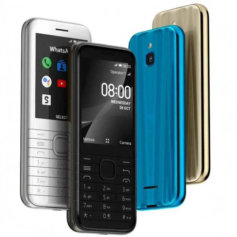 NOKIA 8000 2.8 screen GSM 2G non-smart phone dual SIM straight button WiFi phone for the elderly
