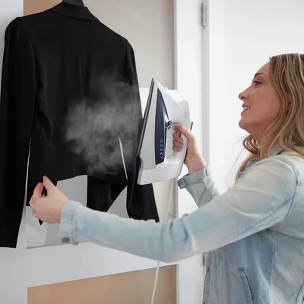 مكواة بخار رقمية 1700 وات مع سلك قابل للسحب وإيقاف تلقائي للتنظيف الذاتي ومضادة للتكلس ومضادة للتنقيط 11 إعدادات لدرجة الحرارة من السيراميك